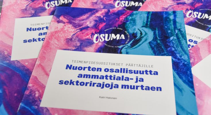 Pino Osuman painettuja julkaisuja Toimenpidesuositukset päättäjille – Nuorten osallisuutta ammattiala- ja sektorirajoja murtaen.